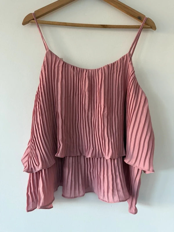 Shein Curve Pink Pleated Cami, preloved