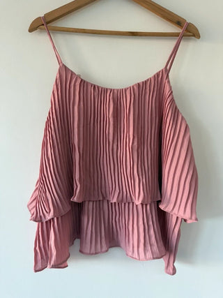Shein Curve Pink Pleated Cami, preloved
