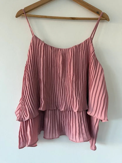 Shein Curve Pink Pleated Cami, preloved