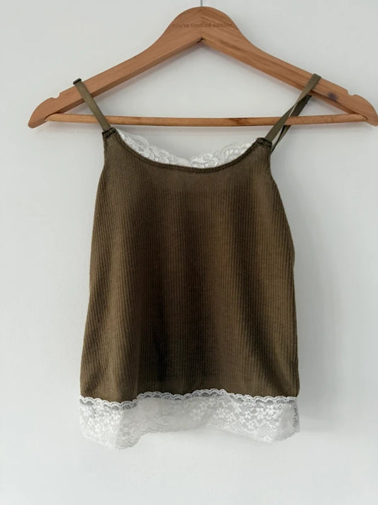 Urban Outfitters Out From Under Green Next Lace Cami, photo 2 of 3