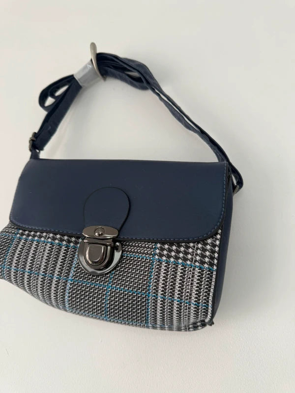 Blue and Black Checkered Handbag, photo 2 of 3