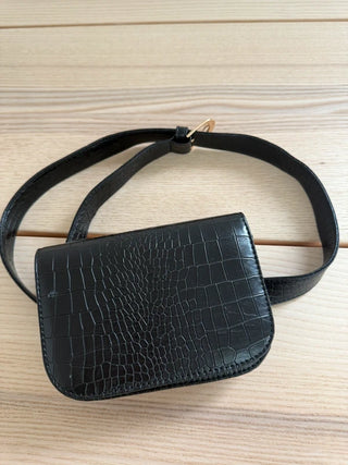 Belt Bag Black Crocodile Style, preloved