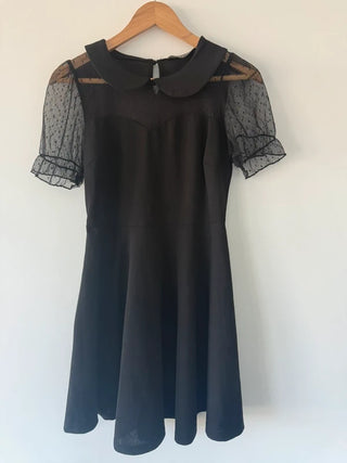 Black Lace Collar Dress, preloved