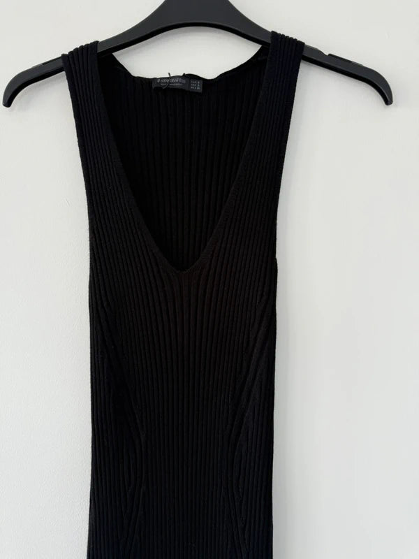 Stradivarius Maxi Knitted Black Dress, photo 3 of 4