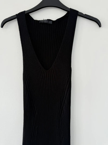 Stradivarius Maxi Knitted Black Dress, photo 3 of 4
