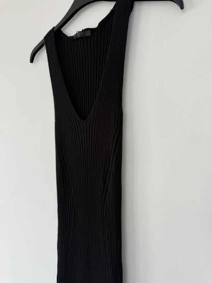 Stradivarius Maxi Knitted Black Dress, photo 4 of 4