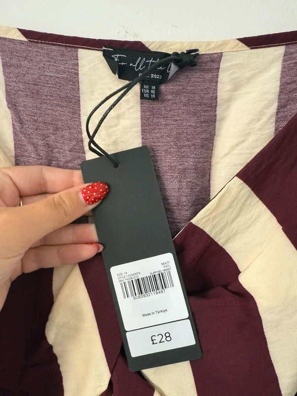 For all the love burgundy and cream striped top, photo 4 of 5