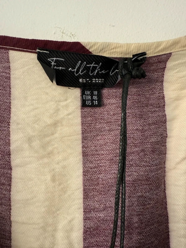 For all the love burgundy and cream striped top, photo 5 of 5