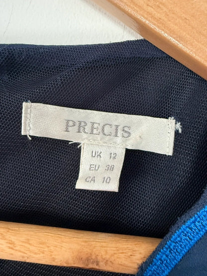 Precis navy blue embroidered dress, photo 3 of 5