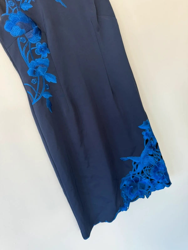 Precis navy blue embroidered dress, photo 4 of 5
