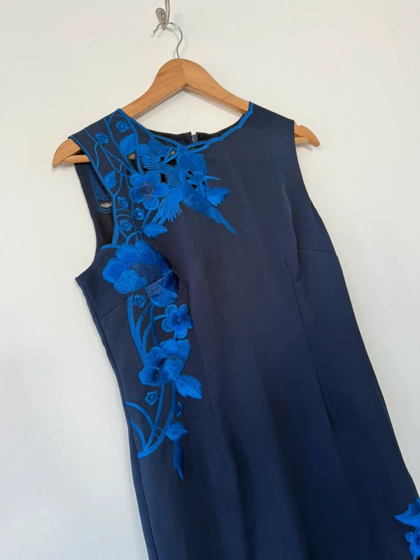 Precis navy blue embroidered dress, photo 5 of 5