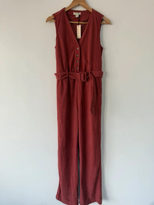 Oasis burnt orange cord jumpsuit size 8 NWT, preloved