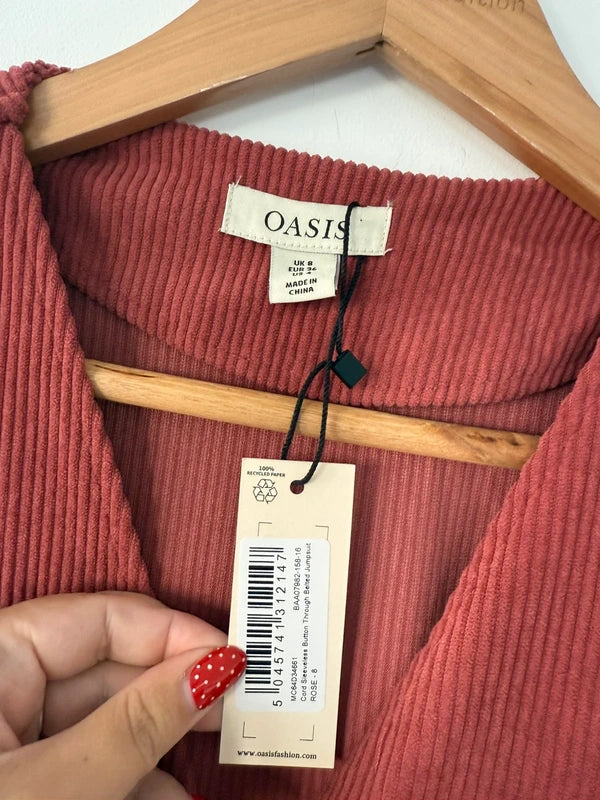 Oasis burnt orange cord jumpsuit size 8 NWT, photo 5 of 5