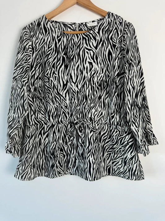 Vila zebra print blouse, preloved