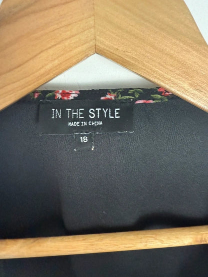 In the style black floral print cardigan/blouse, photo 3 of 5