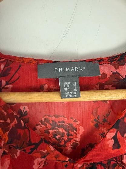 Primark red floral sheer blouse, photo 3 of 3