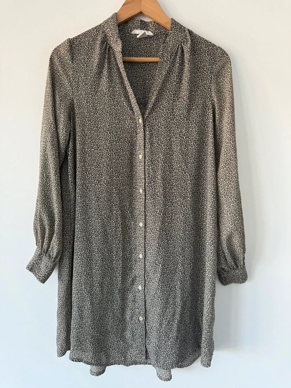 H&M leafy roomy shirt dress, preloved