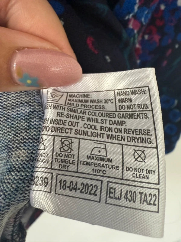 Isle patterned blue pink floral jumper top, photo 3 of 4