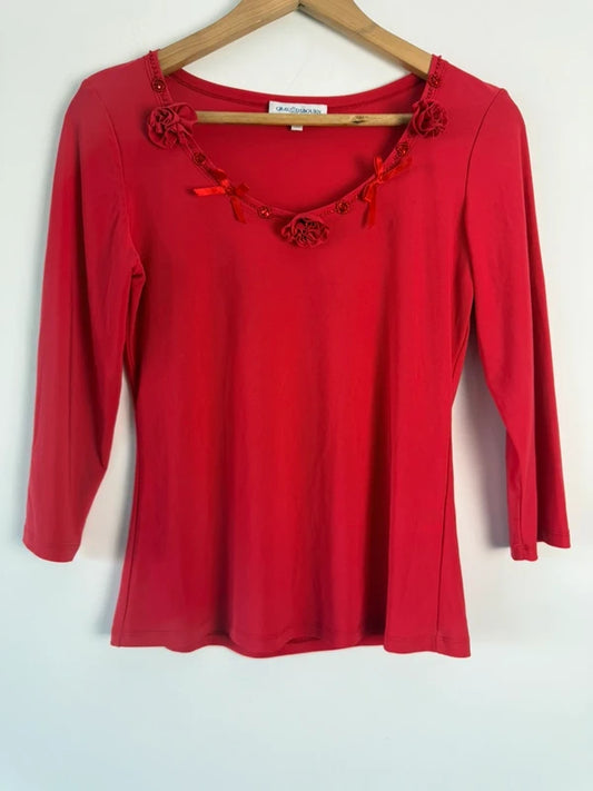 Gray and Osbourn y2k red top, preloved