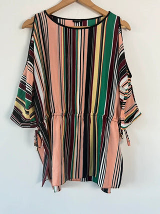 River island colourful striped blouse, preloved