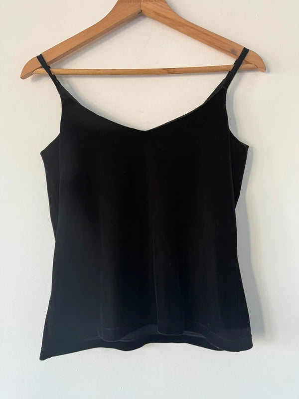 Marks and Spencer’s y2k black velvet vest top, preloved
