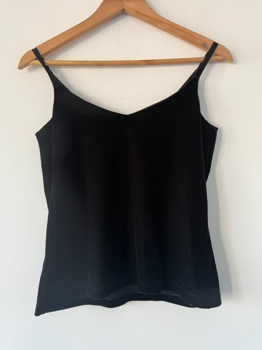 Marks and Spencer’s y2k black velvet vest top, preloved