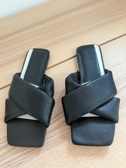 Zara black sandals, preloved