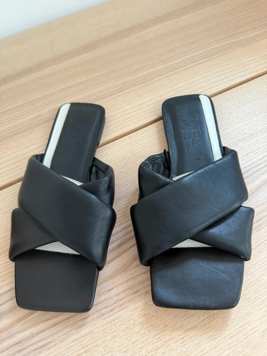 Zara black sandals, preloved