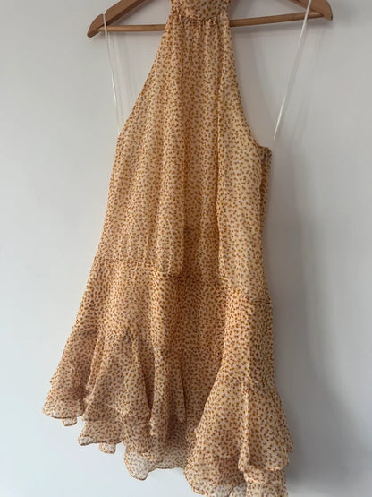 Zara yellow sunflower halter neck dress, photo 3 of 5