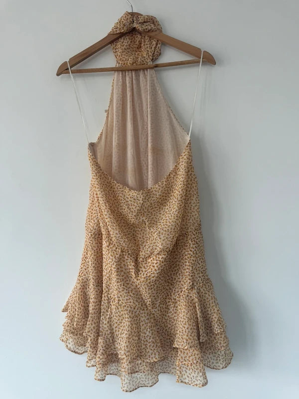 Zara yellow sunflower halter neck dress, photo 5 of 5