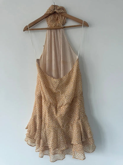 Zara yellow sunflower halter neck dress, photo 5 of 5