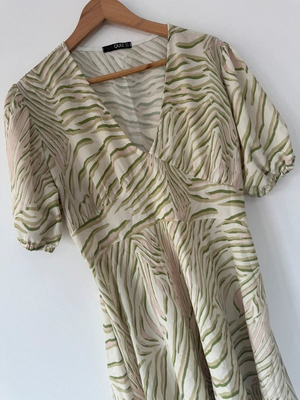 Quiz green print summer dress, photo 3 of 5