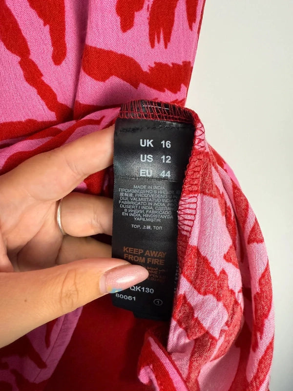 JD Williams pink and red print top, photo 4 of 5