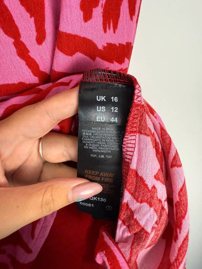 JD Williams pink and red print top, photo 4 of 5