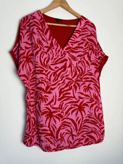 JD Williams pink and red print top, photo 5 of 5