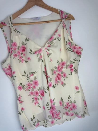 Evie yellow and pink floral blouse, photo 3 of 5