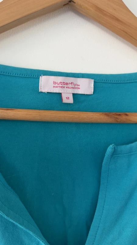 Butterly blue embroidered Y2K top, photo 3 of 3