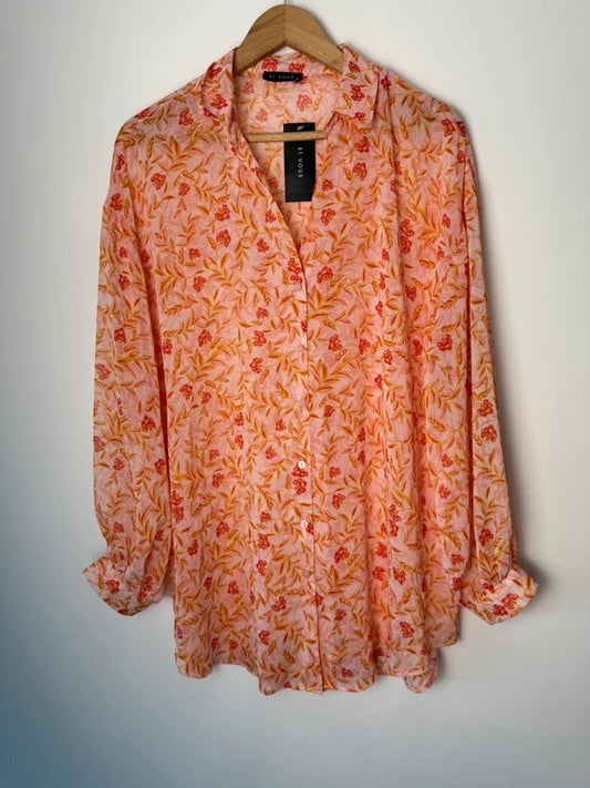 Et vous orange pink patterned shirt, preloved