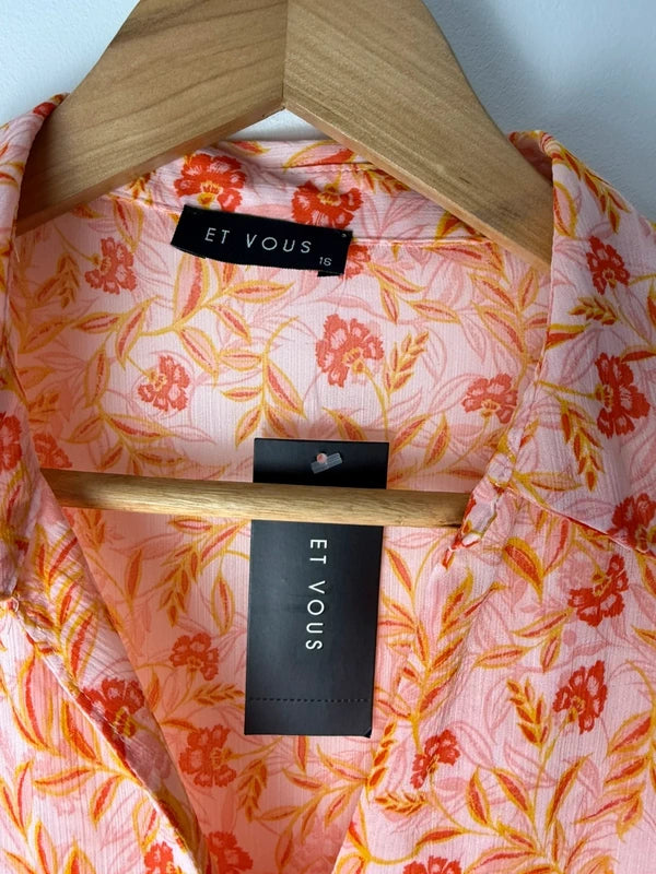 Et vous orange pink patterned shirt, photo 3 of 5