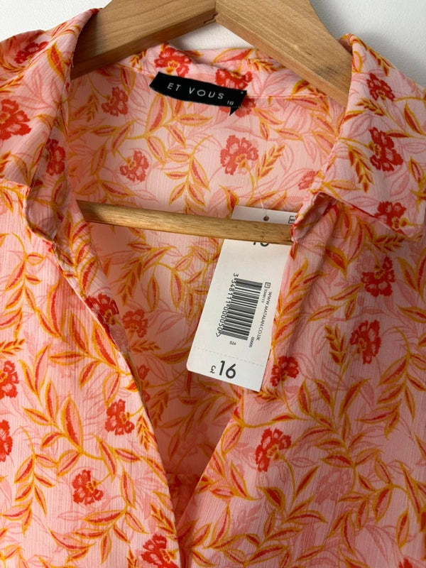 Et vous orange pink patterned shirt, photo 4 of 5