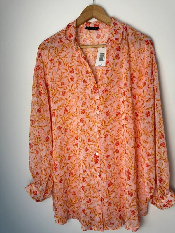 Et vous orange pink patterned shirt, photo 5 of 5