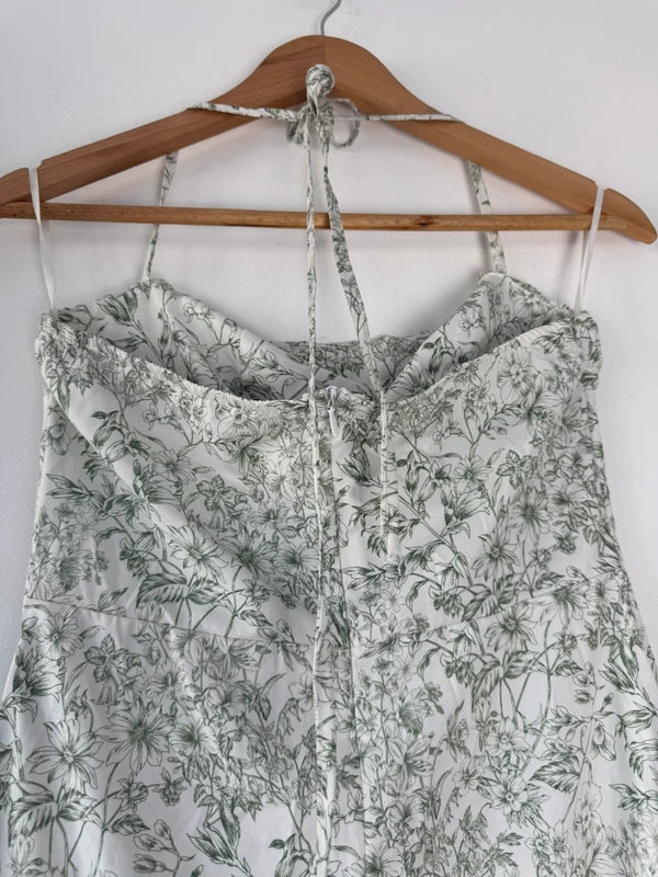 Shein white and green floral patterned dress, photo 5 of 5