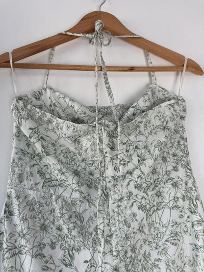 Shein white and green floral patterned dress, photo 5 of 5