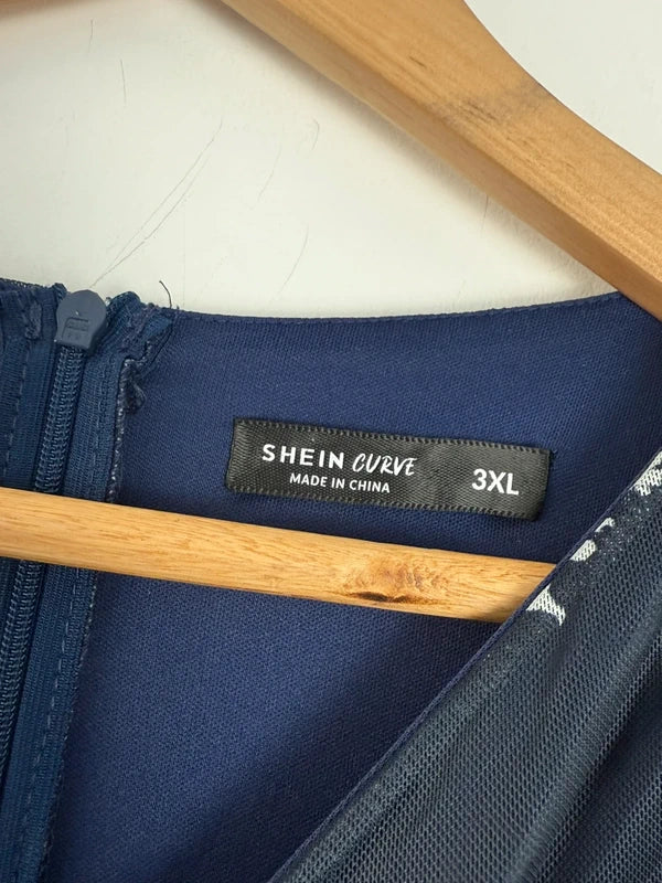 Shein curve navy blue floral design, photo 5 of 5