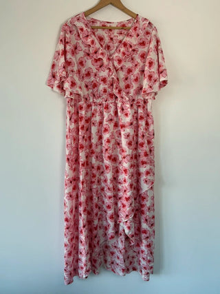 Shein pink maxi dress floral, preloved