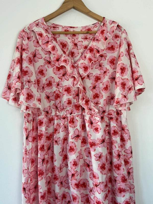 Shein pink maxi dress floral, photo 2 of 5