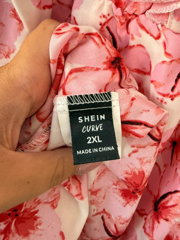 Shein pink maxi dress floral, photo 5 of 5