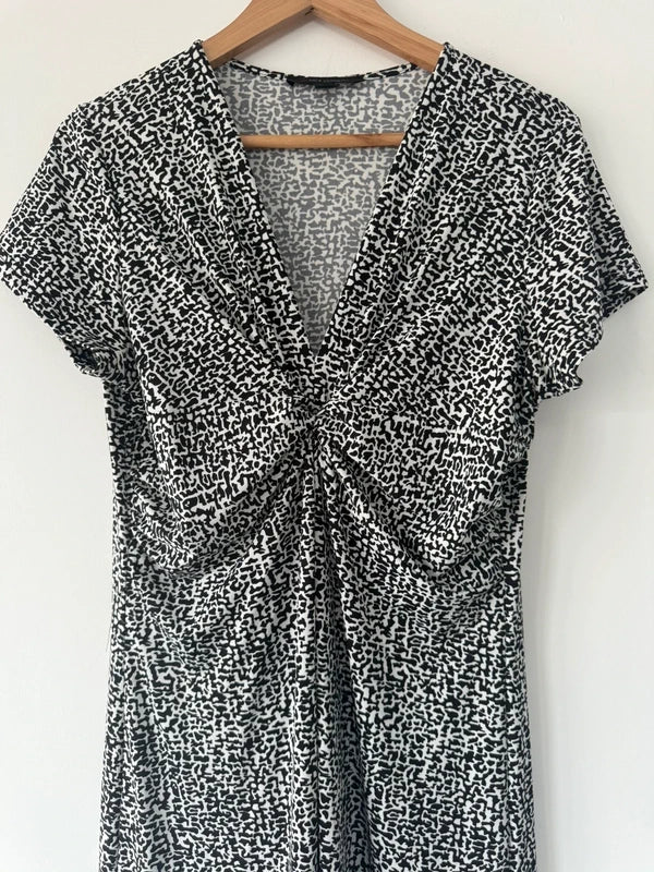 Nick verreos black and white print long dress, photo 2 of 4
