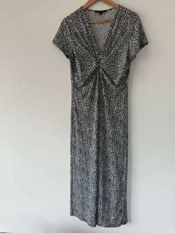 Nick verreos black and white print long dress, photo 4 of 4