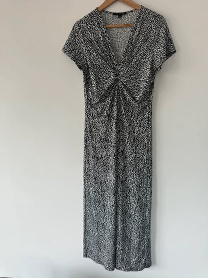 Nick verreos black and white print long dress, photo 4 of 4